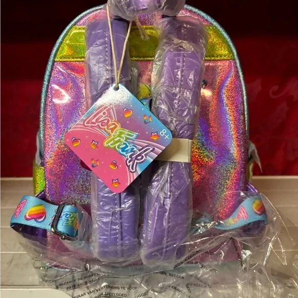 Loungefly Lisa Frank Color Block Mini Backpack Double Strap Shoulder Bag Purse - Picture 2 of 2